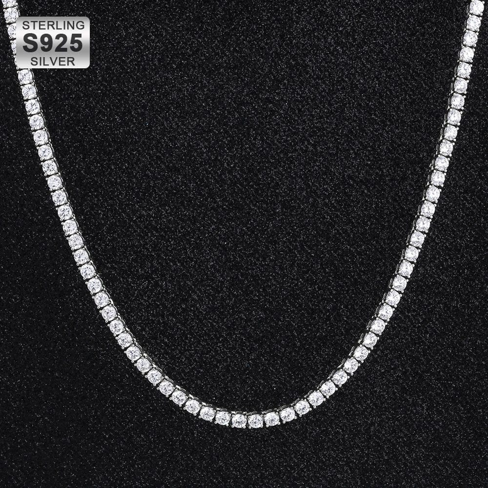 Wholesale 5mm Tennis Chain With Diamond CZ Plated White Gold