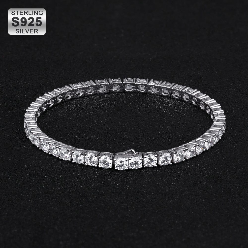 Wholesale 5mm Tennis Chain With Diamond CZ Plated White Gold