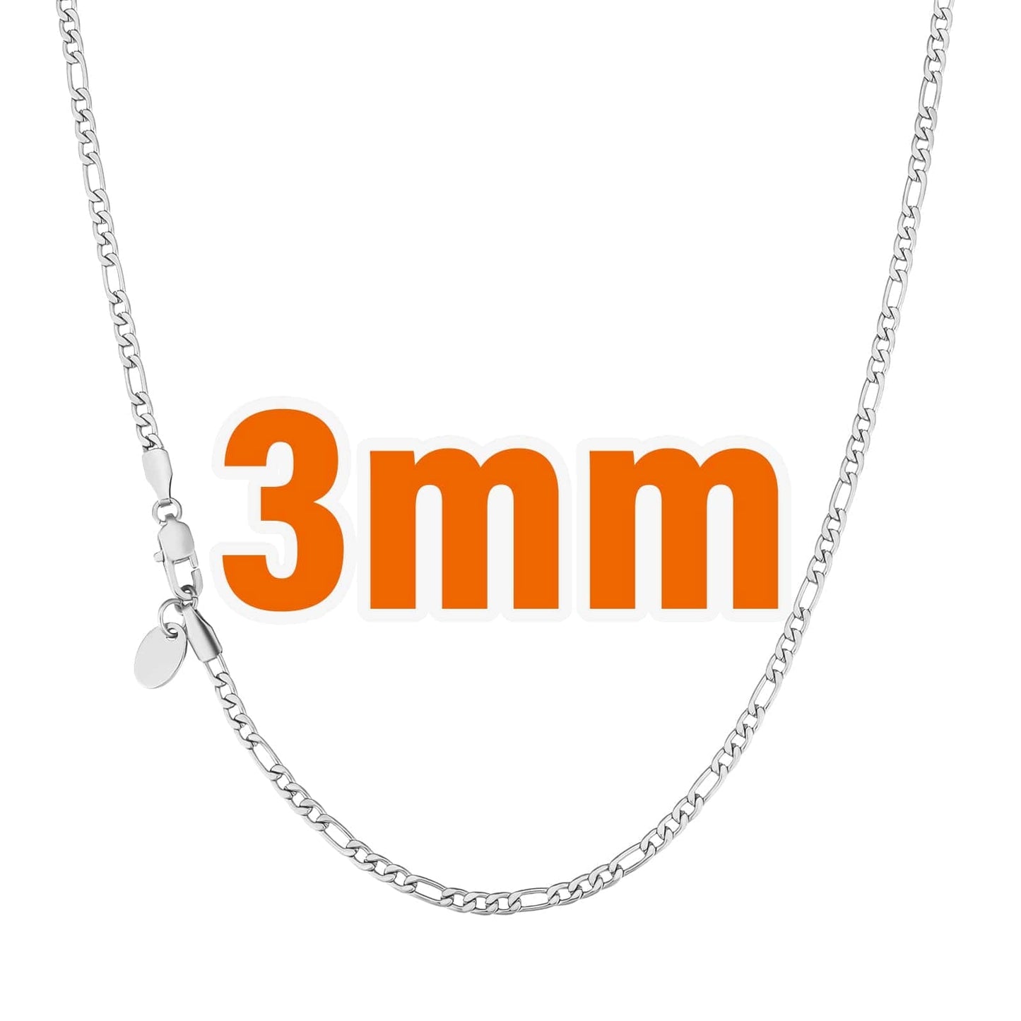 Wholesale Figaro chain Hip Hop Gold Chains 3mm-5mm PVD Stainless Steel for Women