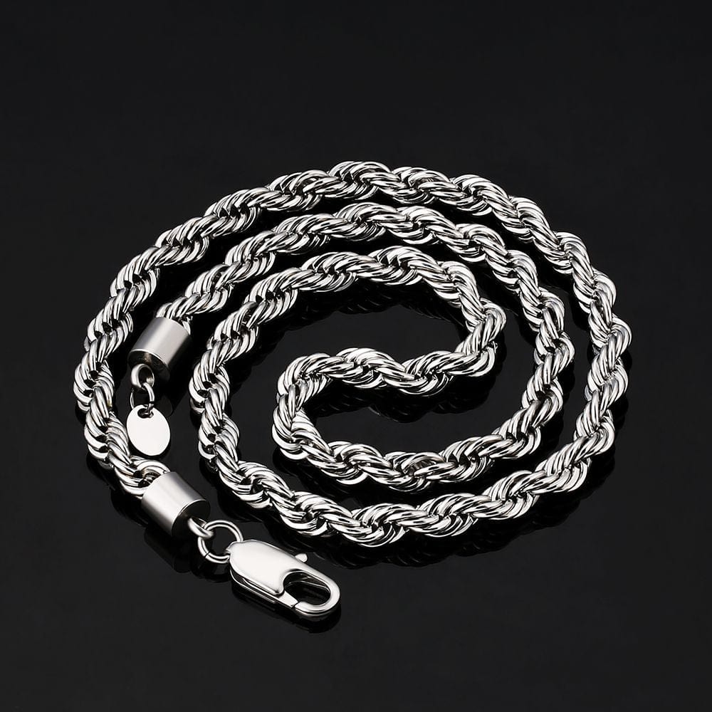 Wholesale Rope Chain 6mm Stainless steel with 18k gold plating