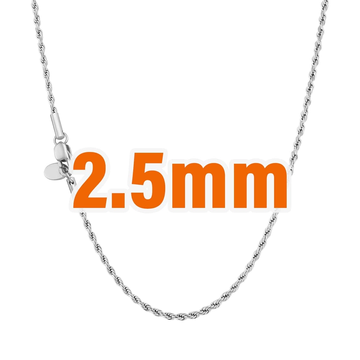 Wholesale Rope chain Hip Hop Gold Chains 2mm-3mm PVD Stainless Steel for Women