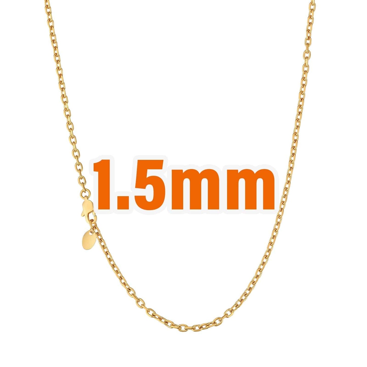 Wholesale Hip Hop Gold Chains Cable/Rolo Chain 1.5mm-2.5mm PVD Stainless Steel for Women