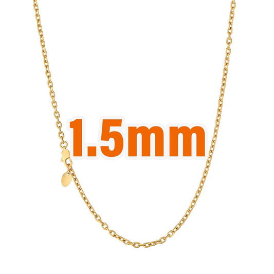 Wholesale Hip Hop Gold Chains Cable/Rolo Chain 1.5mm-2.5mm PVD Stainless Steel for Women