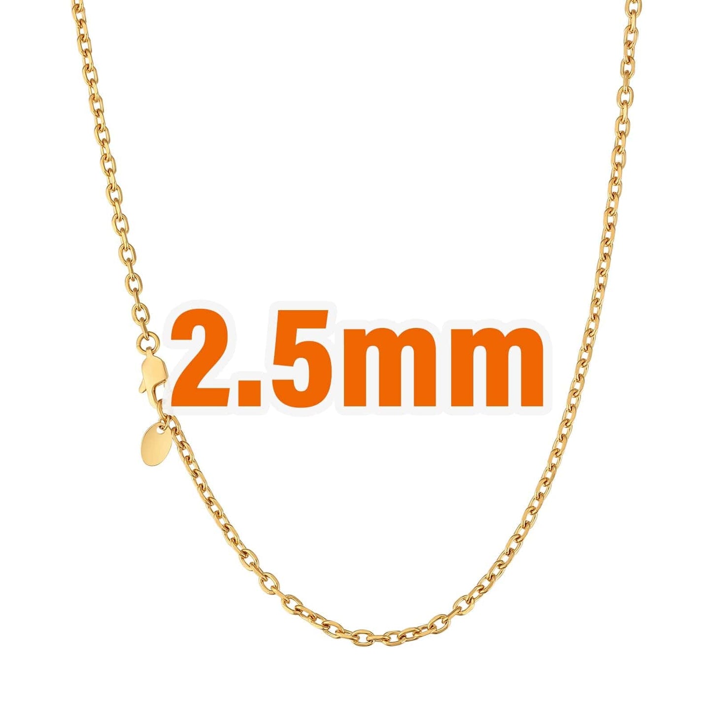 Wholesale Hip Hop Gold Chains Cable/Rolo Chain 1.5mm-2.5mm PVD Stainless Steel for Women