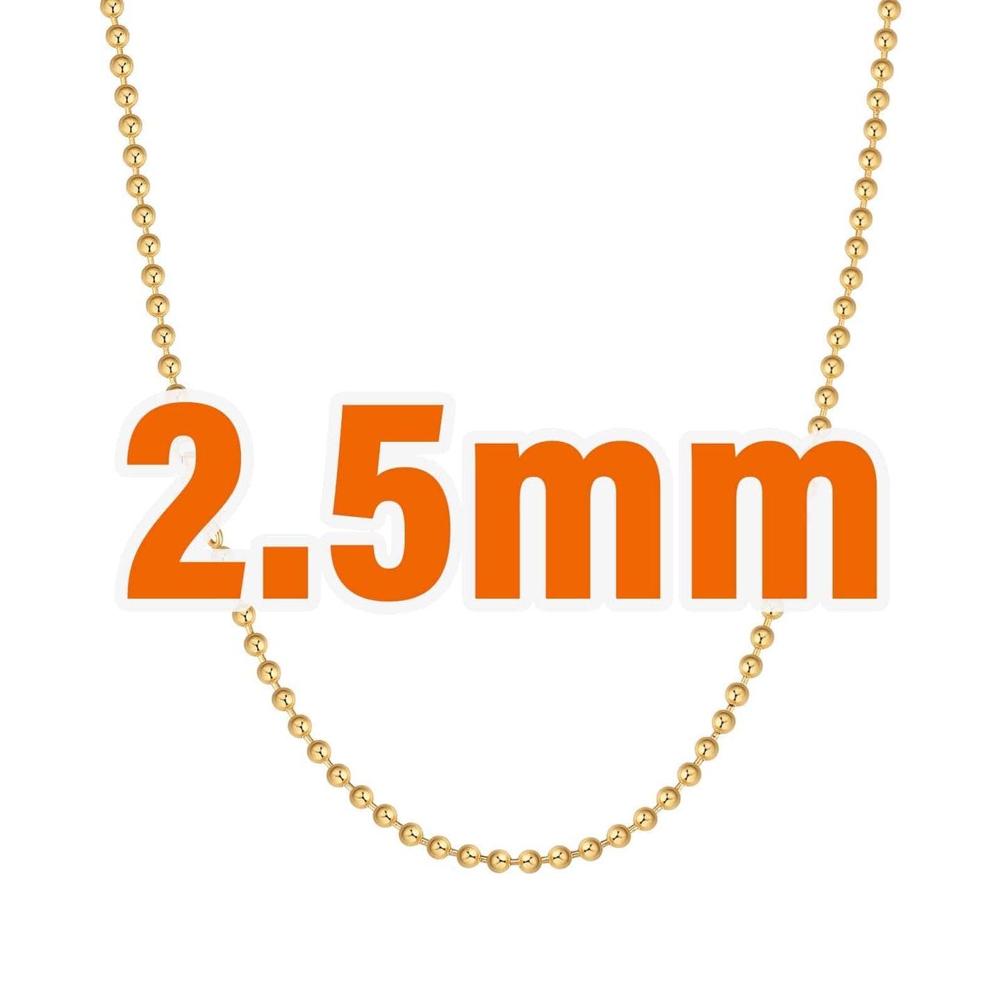 Wholesale Hip Hop Tiny Ball Chain Gold Chains 18K Gold 2.5mm-3mm PVD Stainless Steel for Women