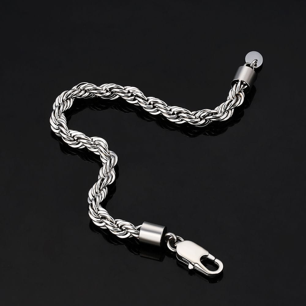 Wholesale Rope Bracelet for Men's 6mm in 18K Gold/White Gold