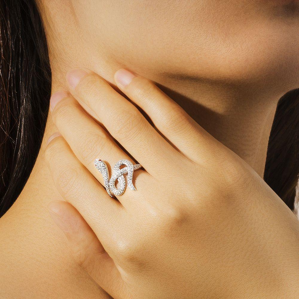 Wholesale Ring Sterling Silver Infinite Love Snake Diamond Ring