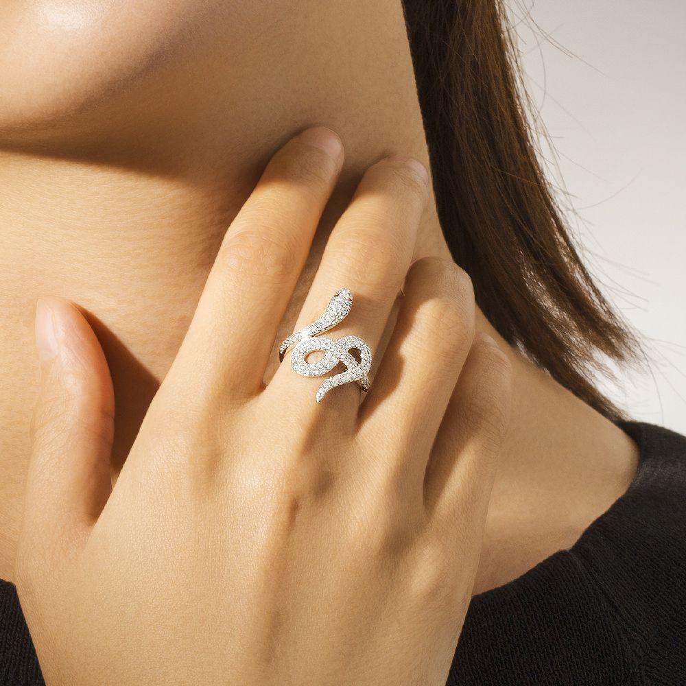 Wholesale Ring Sterling Silver Infinite Love Snake Diamond Ring