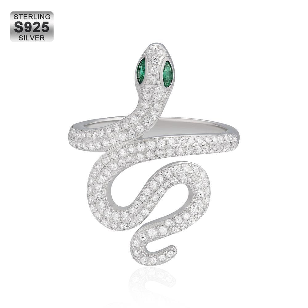 Wholesale Ring Sterling Silver Diamond Serpent Snake Ring