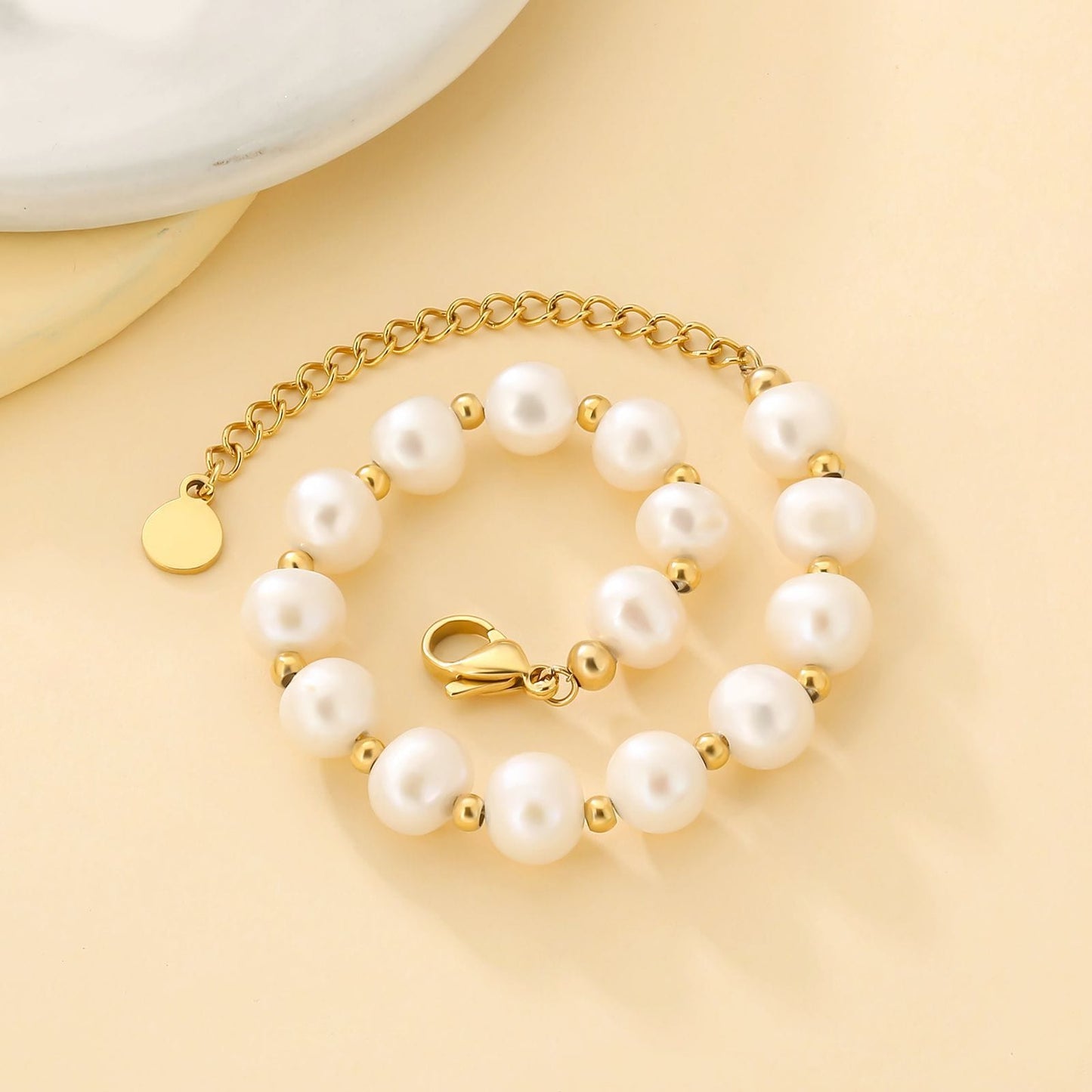 Wholesale Bracelet 8mm Freshwater Pearl Beaded Bracelet