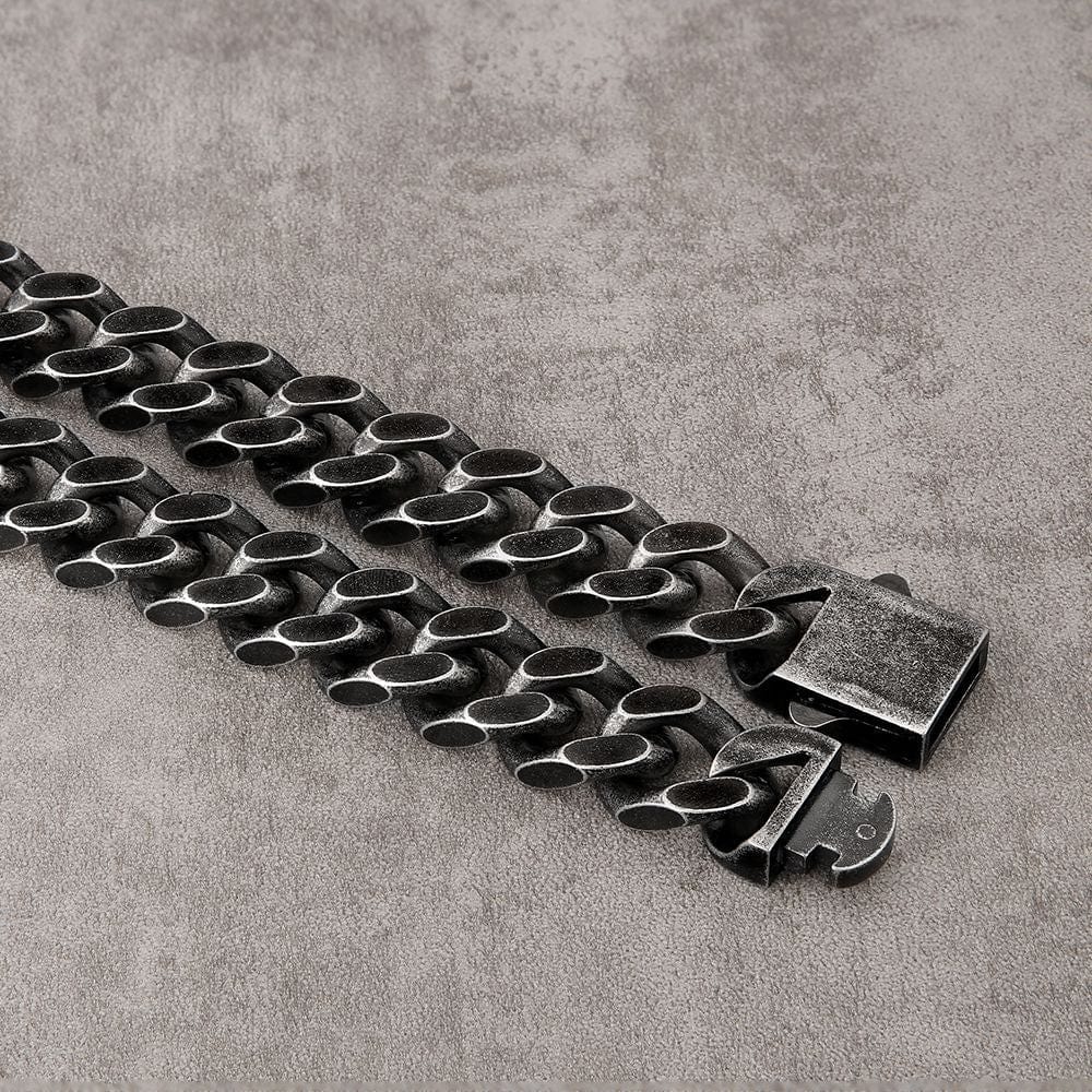 Wholesale 14mm Curb Chain Necklace with Hook Buckle Clasp in Black Gold