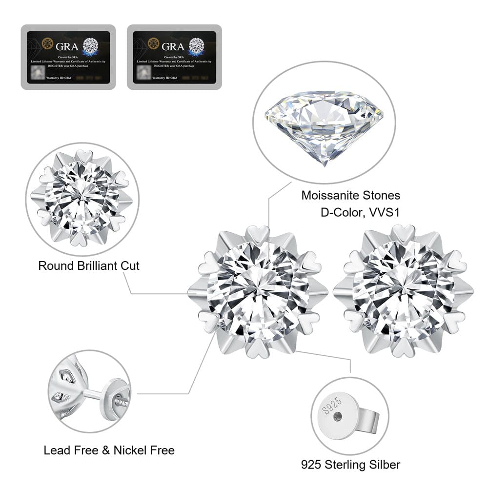 Wholesale Moissanite Earrings 1 Carats *2 VVS1 Snowflake 0057