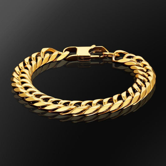 Wholesale Cuban Chains Men Miami Cuban Link Bracelet 6-Sided 10mm PVD Plated