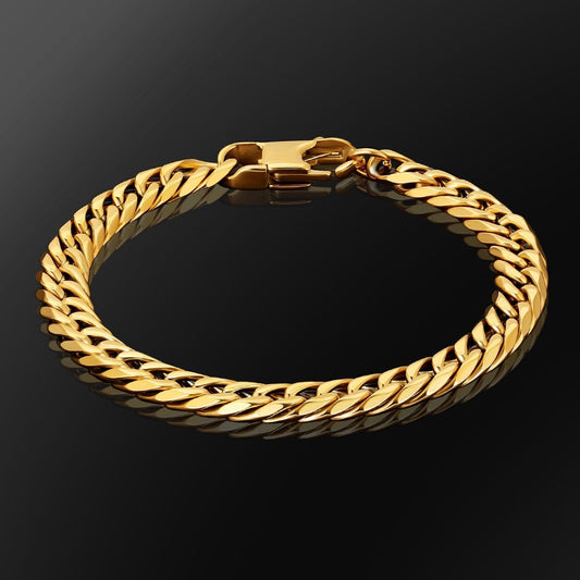 Wholesale Miami Cuban Link Bracelet 8mm 6-Sided Real Gold Plated