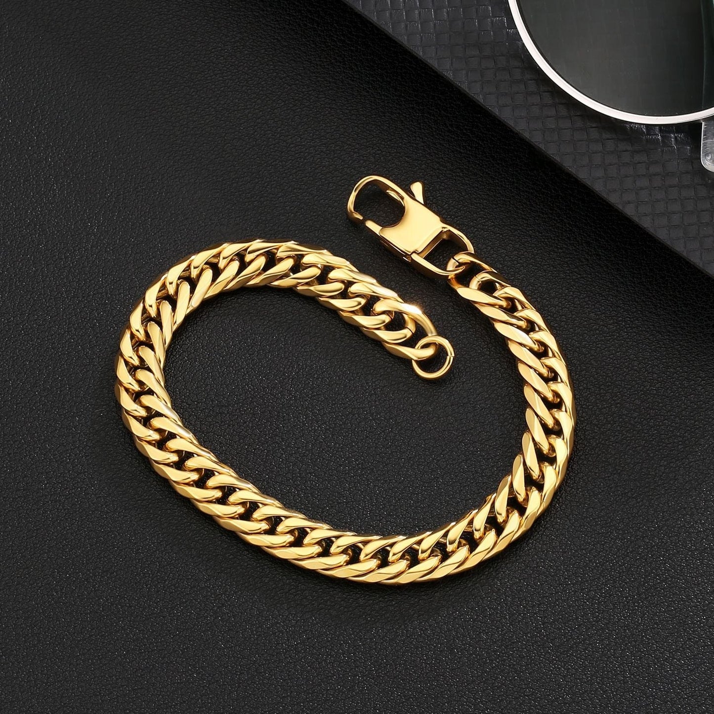 Wholesale Miami Cuban Link Bracelet 8mm 6-Sided Real Gold Plated