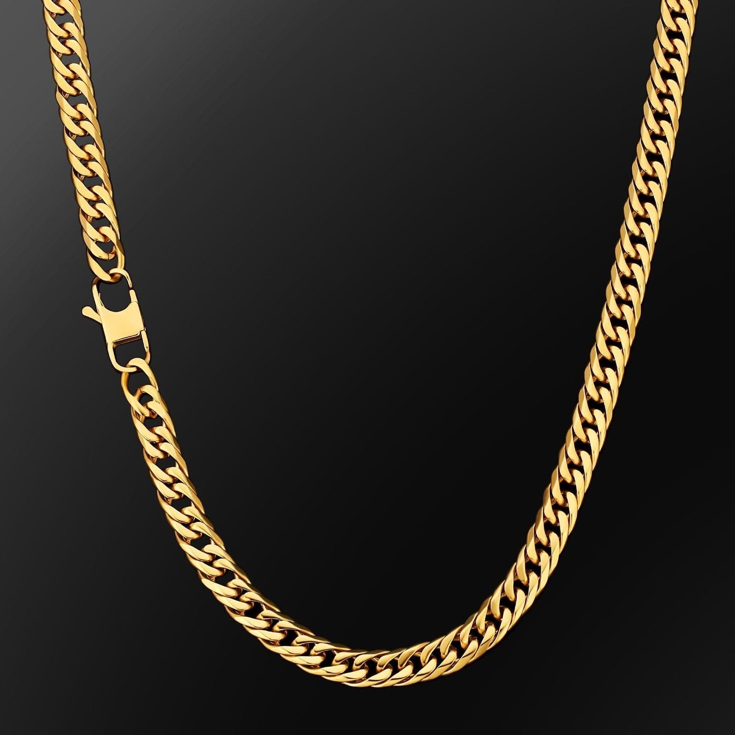 Wholesale Miami Cuban Link Chain 8mm Real Gold Plated 6-Sided