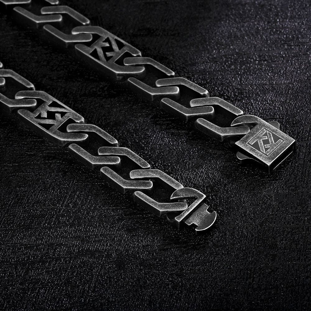 Wholesale Square Figaro Chain 12mm in 18K Gold/White Gold/Black Gold