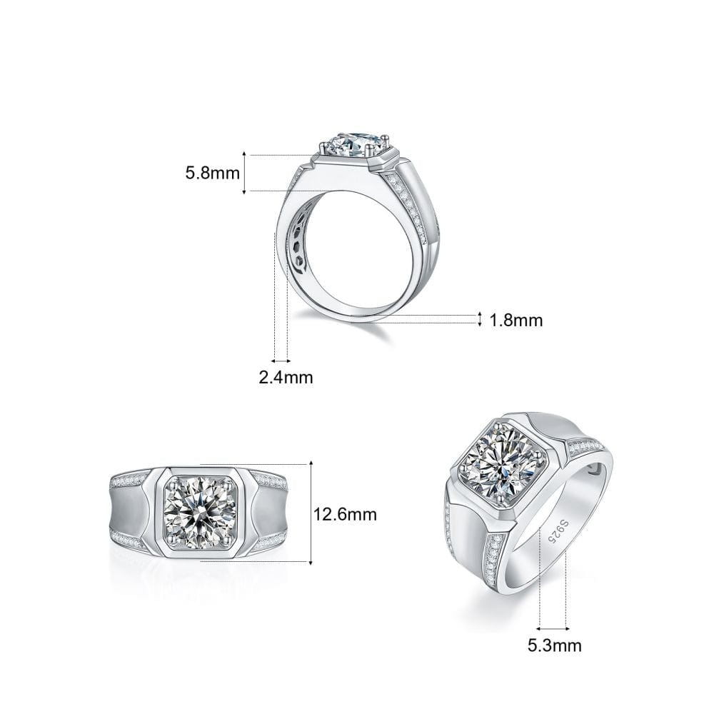 Wholesale 3.0 Carats VVS1 Moissanite Men Ring 0078