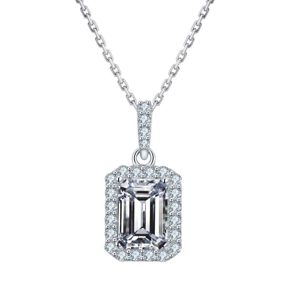 Wholesale Moissanite Square Pendant Necklace VVS1 1.0 Carats 0080