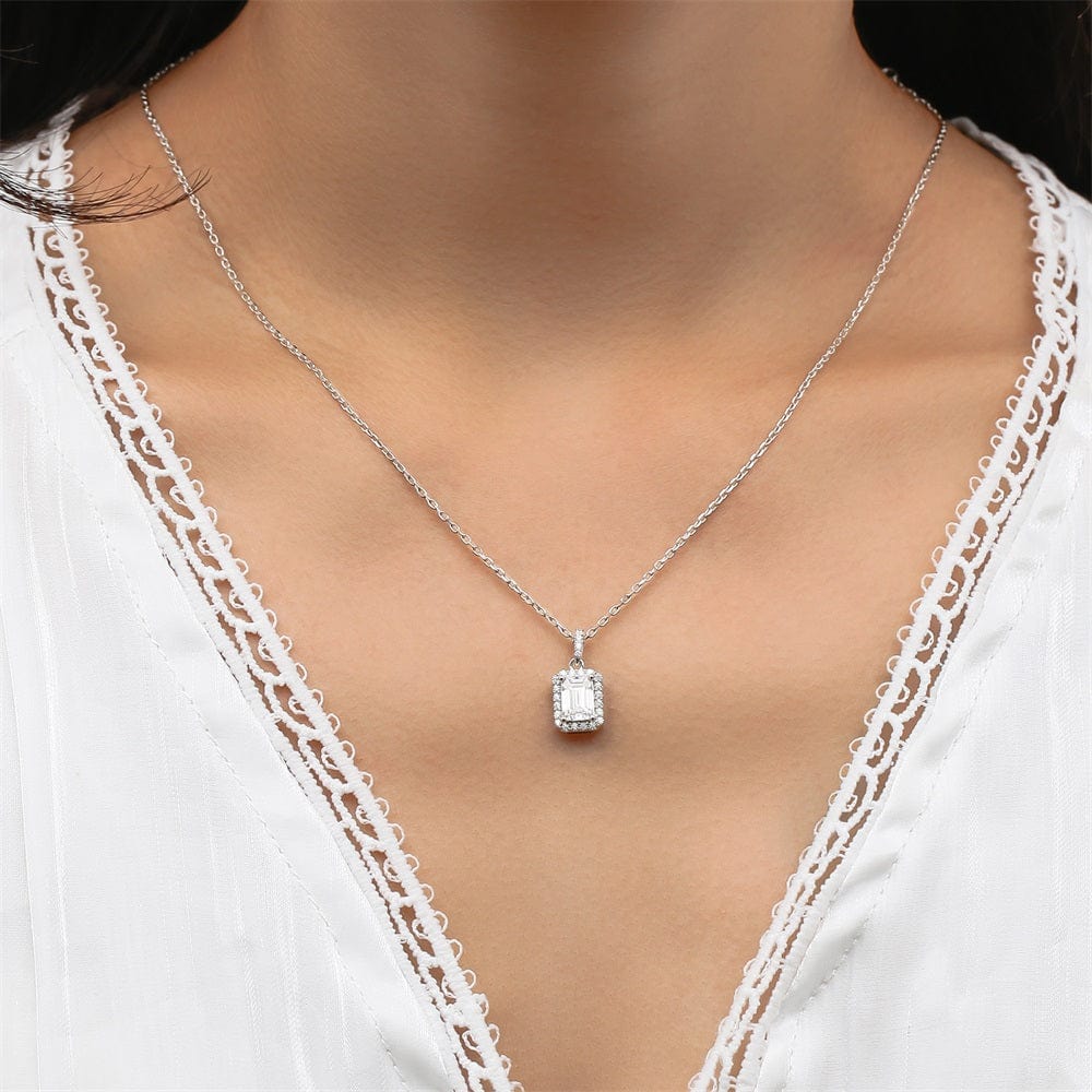 Wholesale Moissanite Square Pendant Necklace VVS1 1.0 Carats 0080