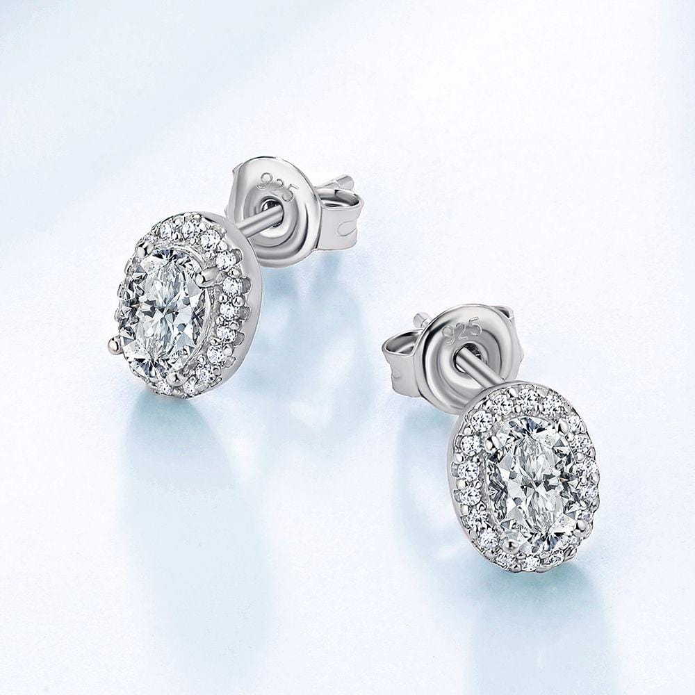 Wholesale Earrings 0.5 Carats VVS1 Oval Cut Moissanite Stud Earrings