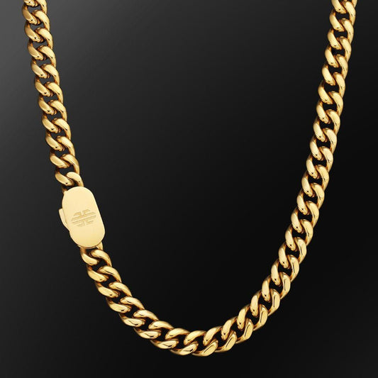 Wholesale Miami Cuban Link Chain 10mm in White Gold / 18K Gold