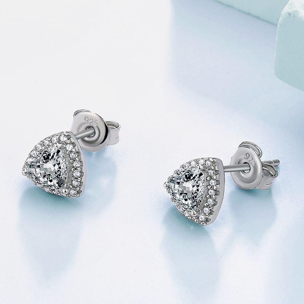 Wholesale Earrings 0.5 Carats VVS1 Trilliant Cut Moissanite Stud Earrings