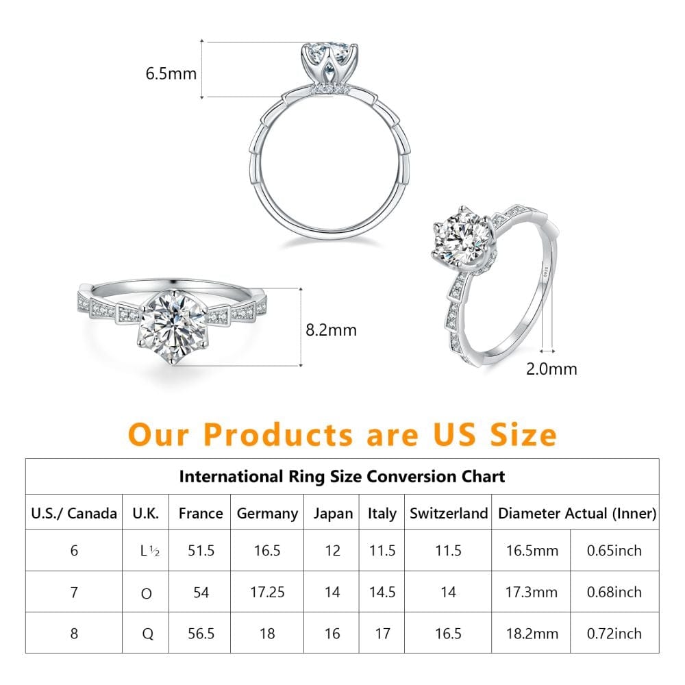 Wholesale 1.0 Carats VVS1 Moissanite Rings for Women 0091