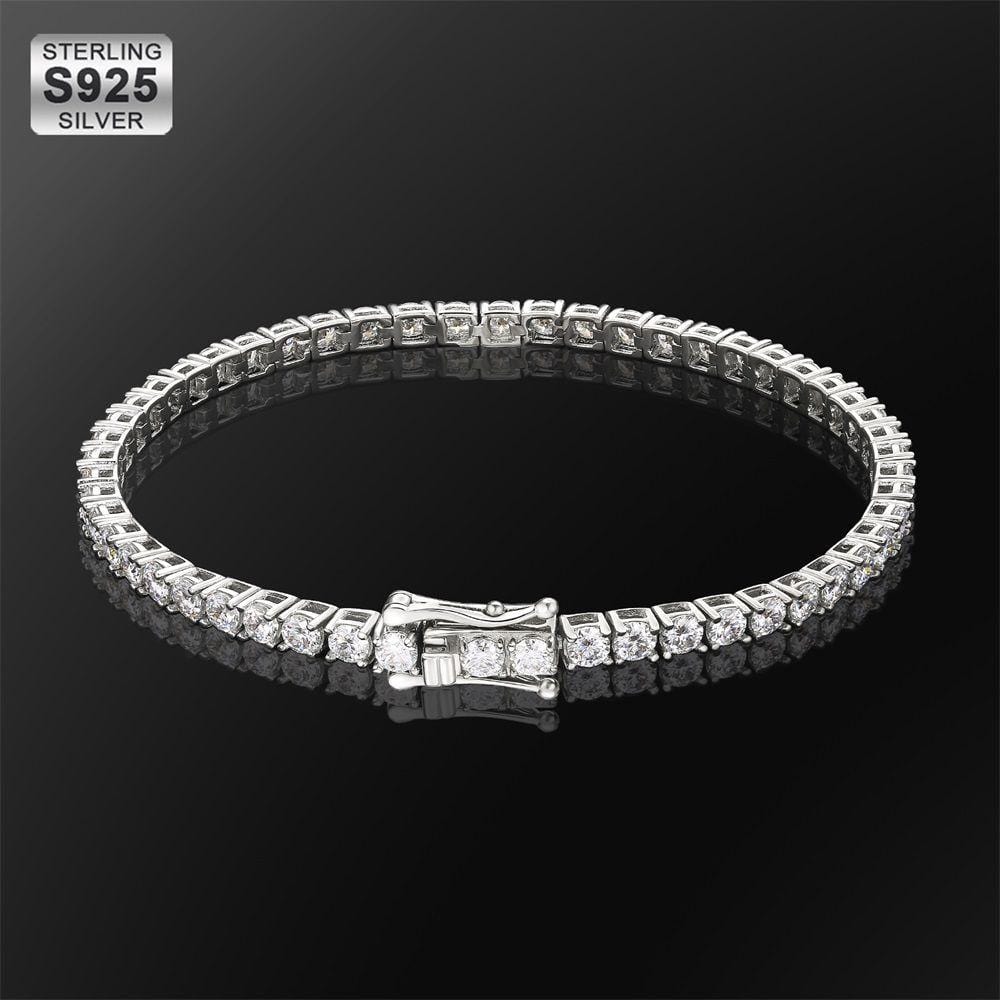 Wholesale 3mm Moissanite White Gold Tennis Bracelet KRKC