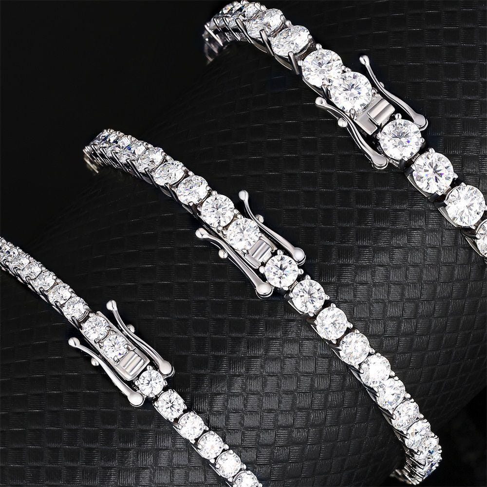 Wholesale 3mm Moissanite White Gold Tennis Bracelet KRKC