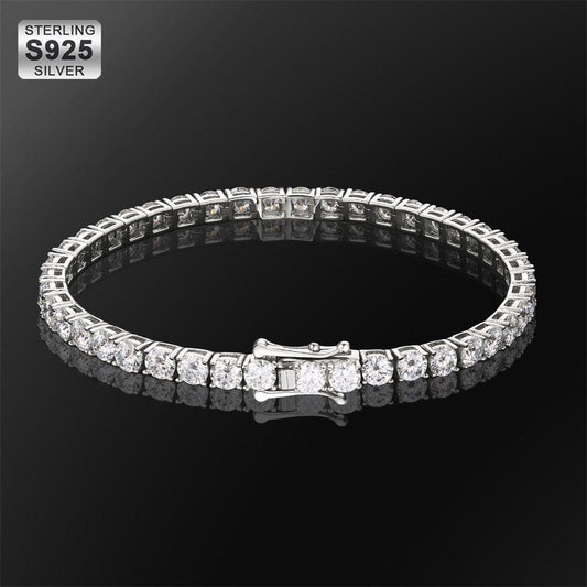 Wholesale 4mm Moissanite White Gold Tennis Bracelet KRKC