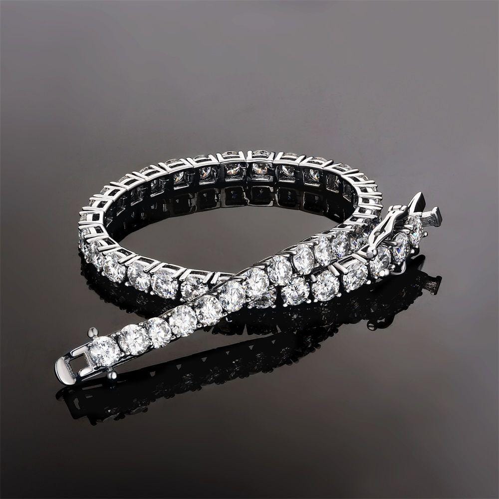 Wholesale 4mm Moissanite White Gold Tennis Bracelet KRKC