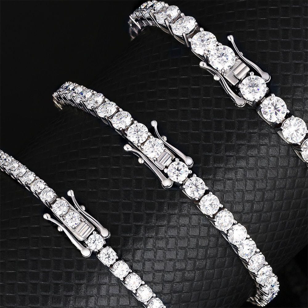 Wholesale 4mm Moissanite White Gold Tennis Bracelet KRKC