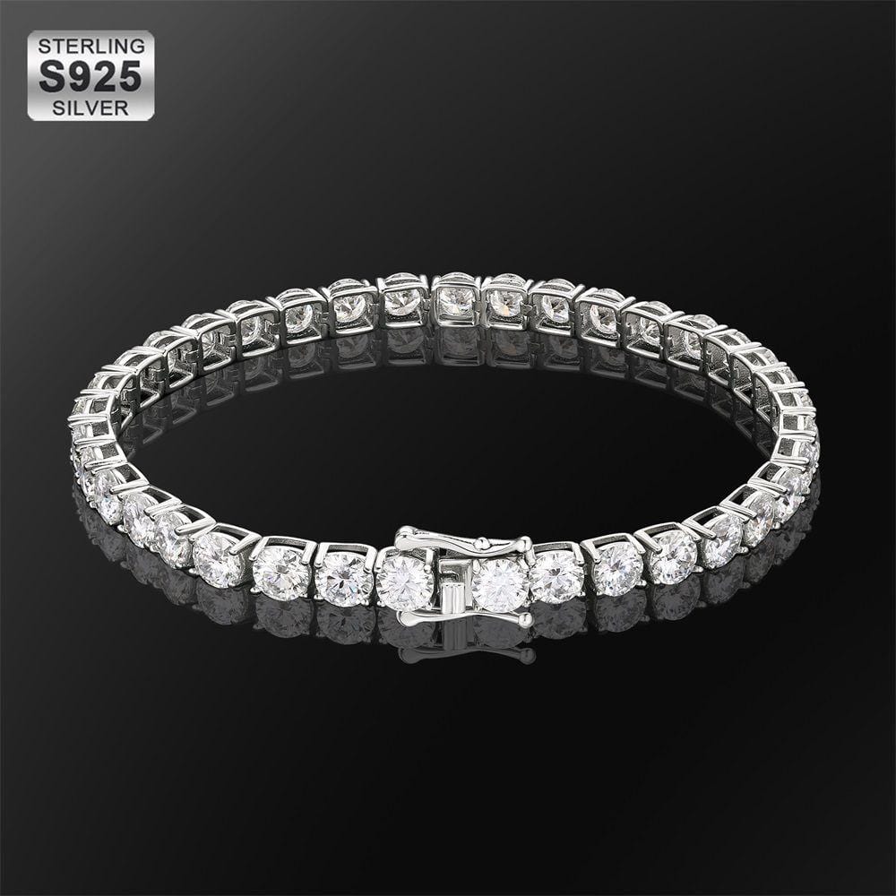 Wholesale 5mm Moissanite White Gold Tennis Bracelet KRKC