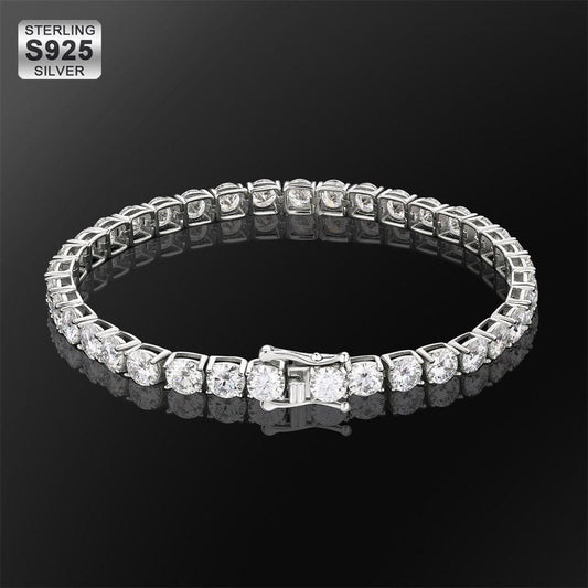 Wholesale 5mm Moissanite White Gold Tennis Bracelet KRKC