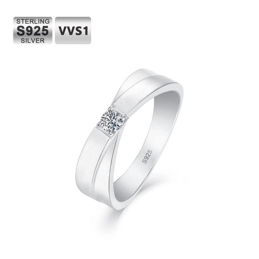 Wholesale Moissanite Engagement Ring 0.20 Carats VVS1 Lab Grown Diamond for Men