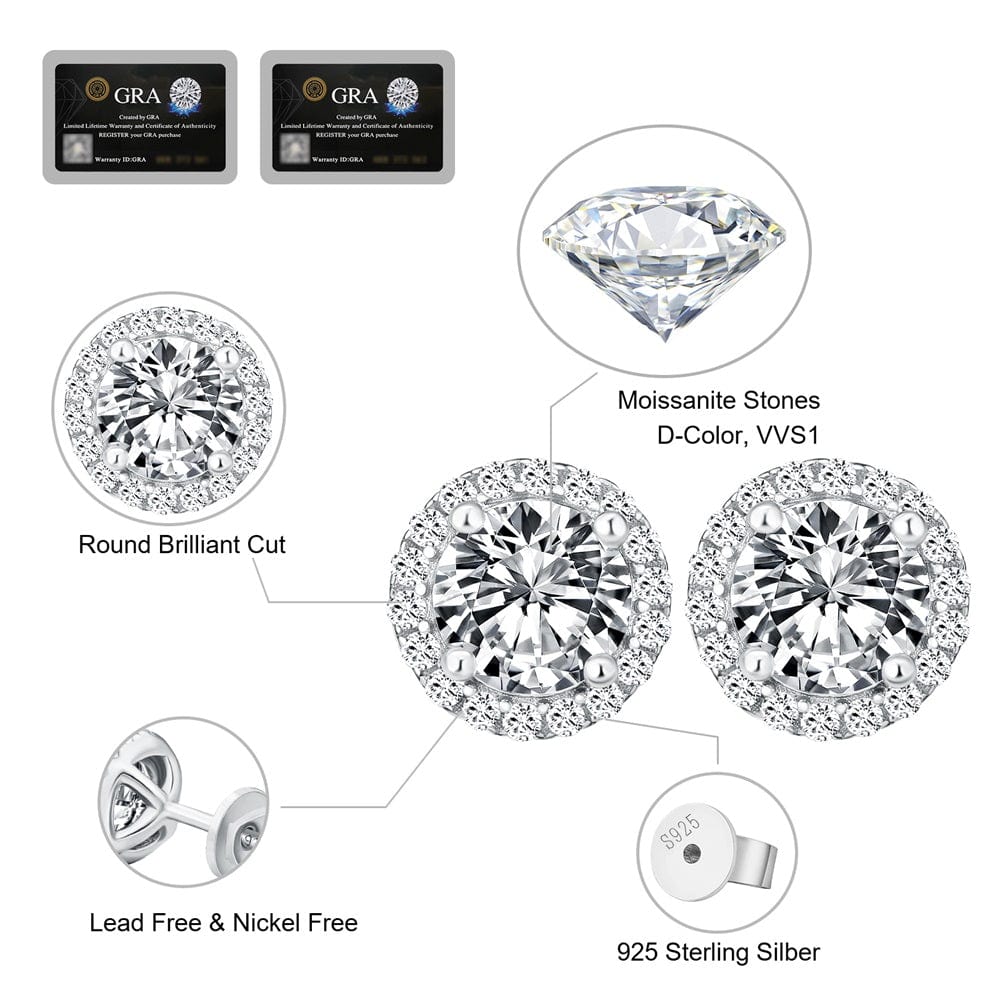 Wholesale Moissanite Earrings 0.5 Carats *2 VVS1 Round Cut 0106