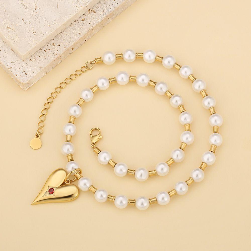 Wholesale Pearl Necklace 8mm Pearl Necklace with Love Pendant