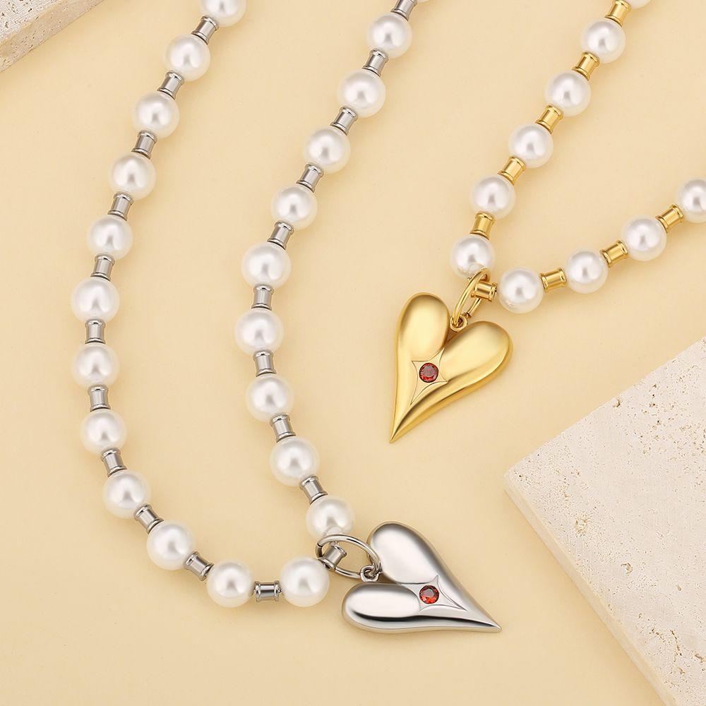 Wholesale Pearl Necklace 8mm Pearl Necklace with Love Pendant