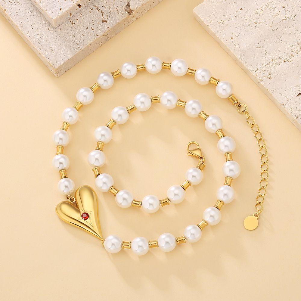 Wholesale Pearl Necklace 8mm Pearl Necklace with Love