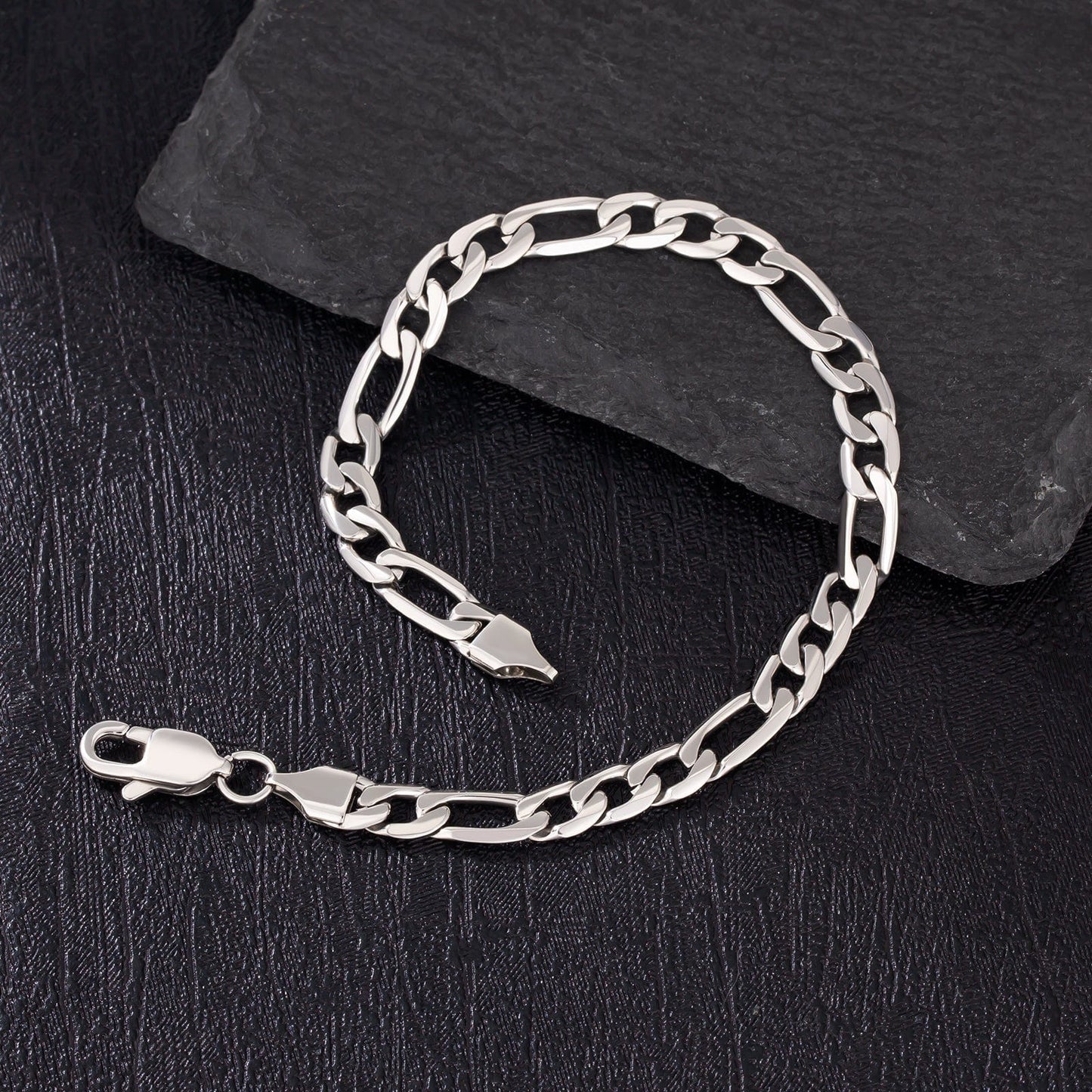 Wholesale Figaro Bracelet Stainless Steel 6mm 18k Gold Plated