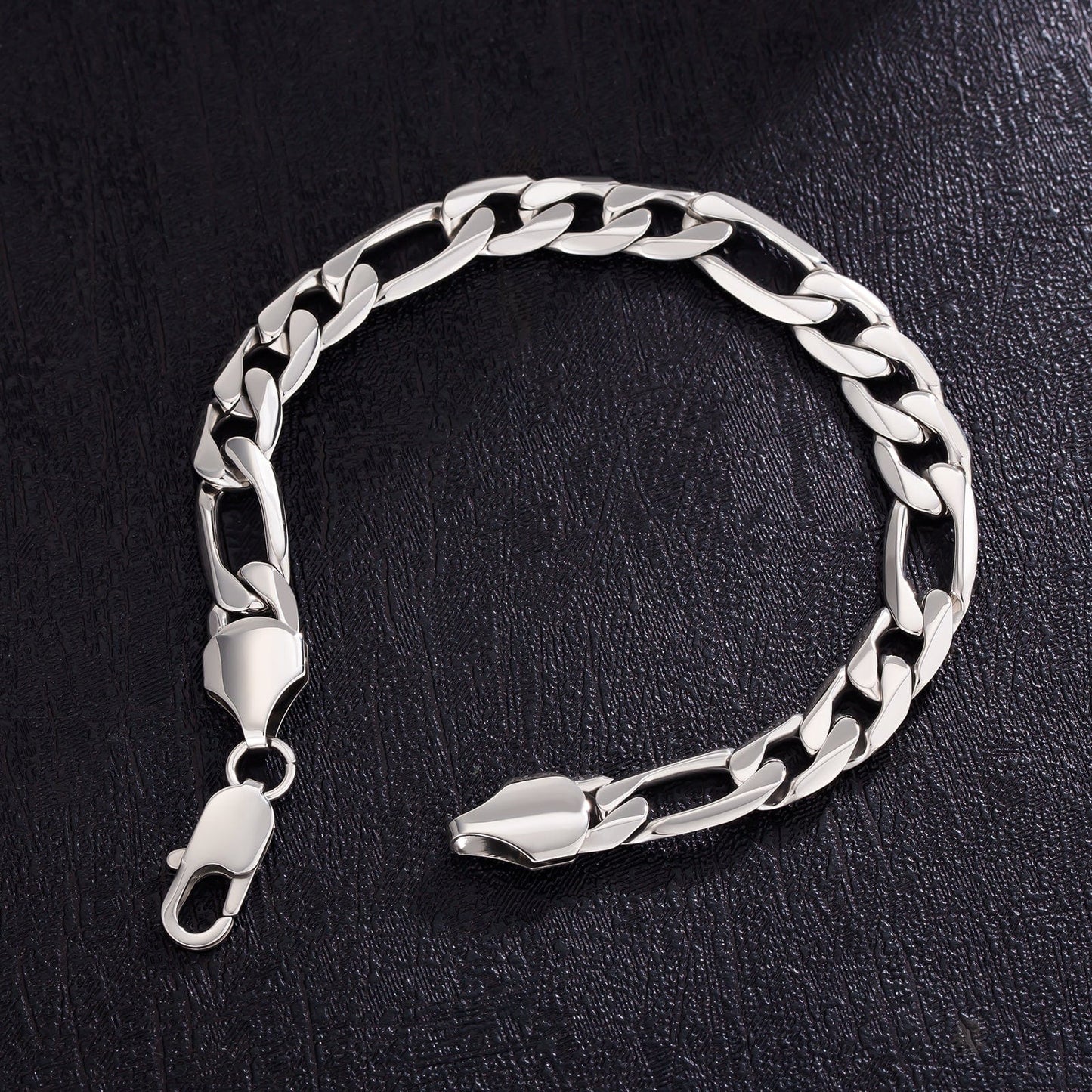 Wholesale Figaro Bracelet Stainless Steel 9mm 6-side Link Chain 18k Gold Plated