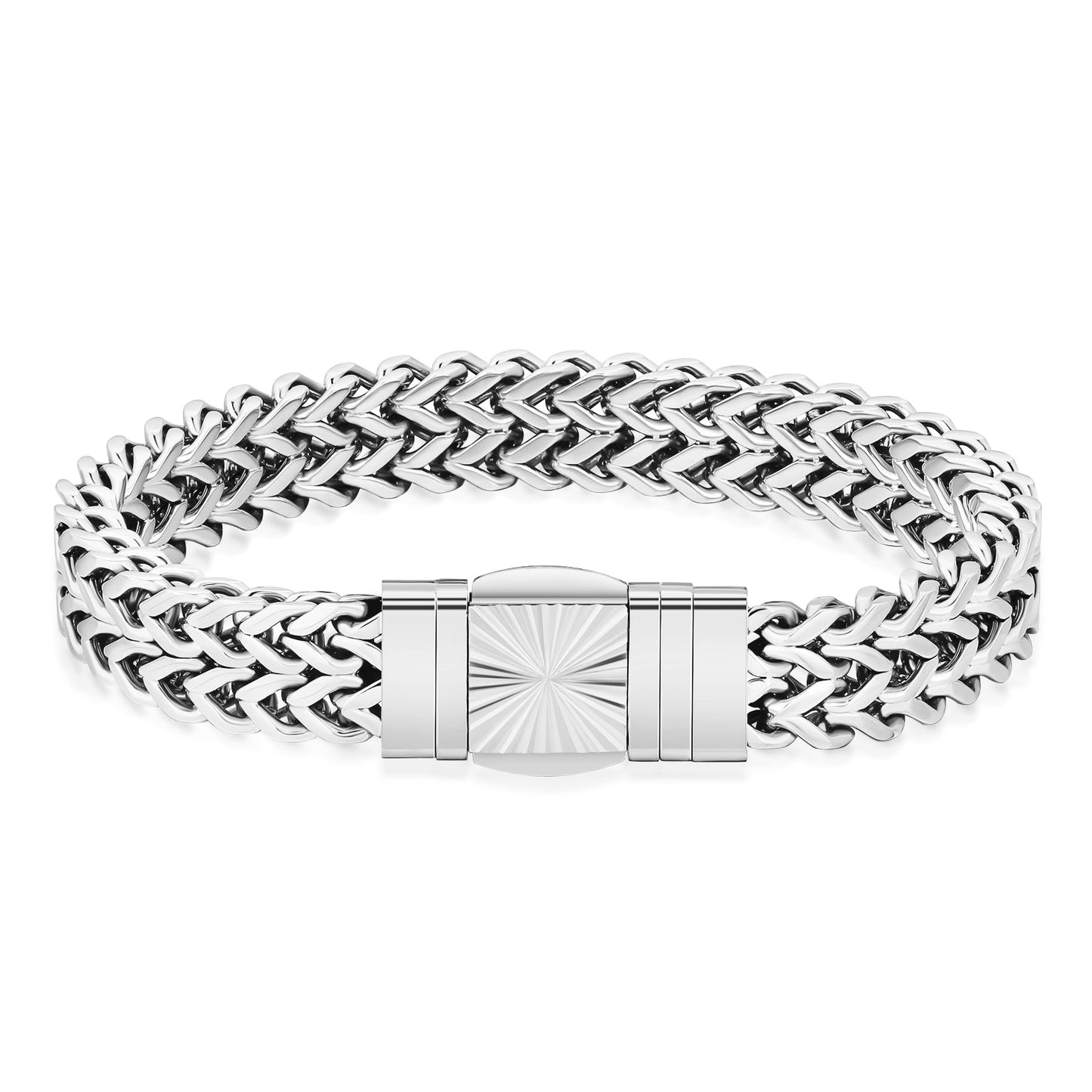 New 10mm 4-Sided Franco Bracelet with Embossed Clasp