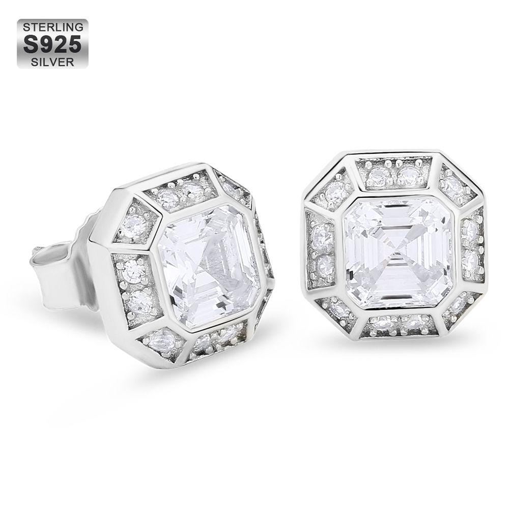 Wholesale S925 Sterling Silver Diamond Stud Earrings Hypoallergenicfor Men