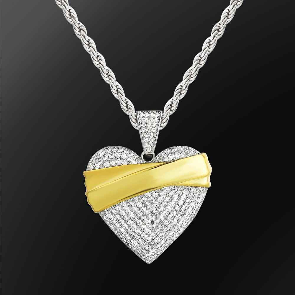 Wholesale Mending Heart Pendant in White Gold