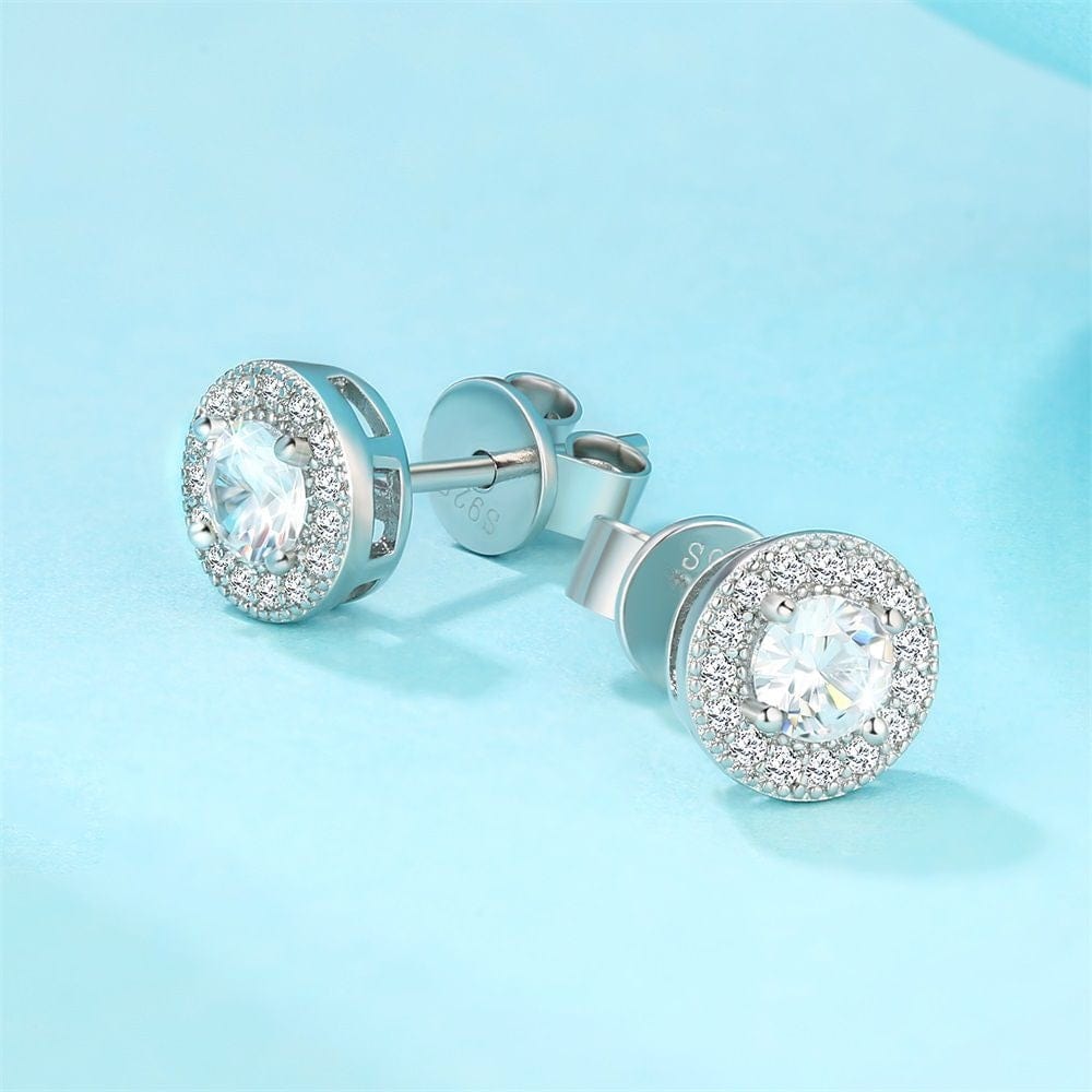 Wholesale Moissanite Earrings Round Excellent VVS1 0.5 Carats VVS D Color 925 Sterling Silver GRA Certificated Diamond Earrings