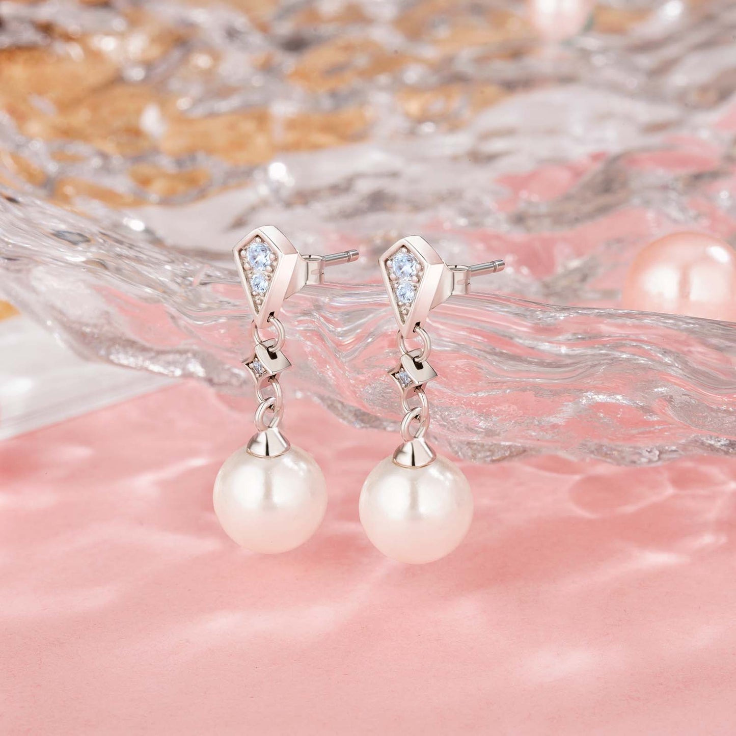 Wholesale Pearls Diamond Dangle Earrings for Women