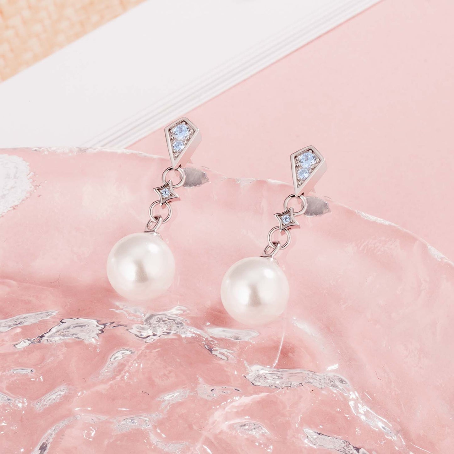 Wholesale Pearls Diamond Dangle Earrings for Women