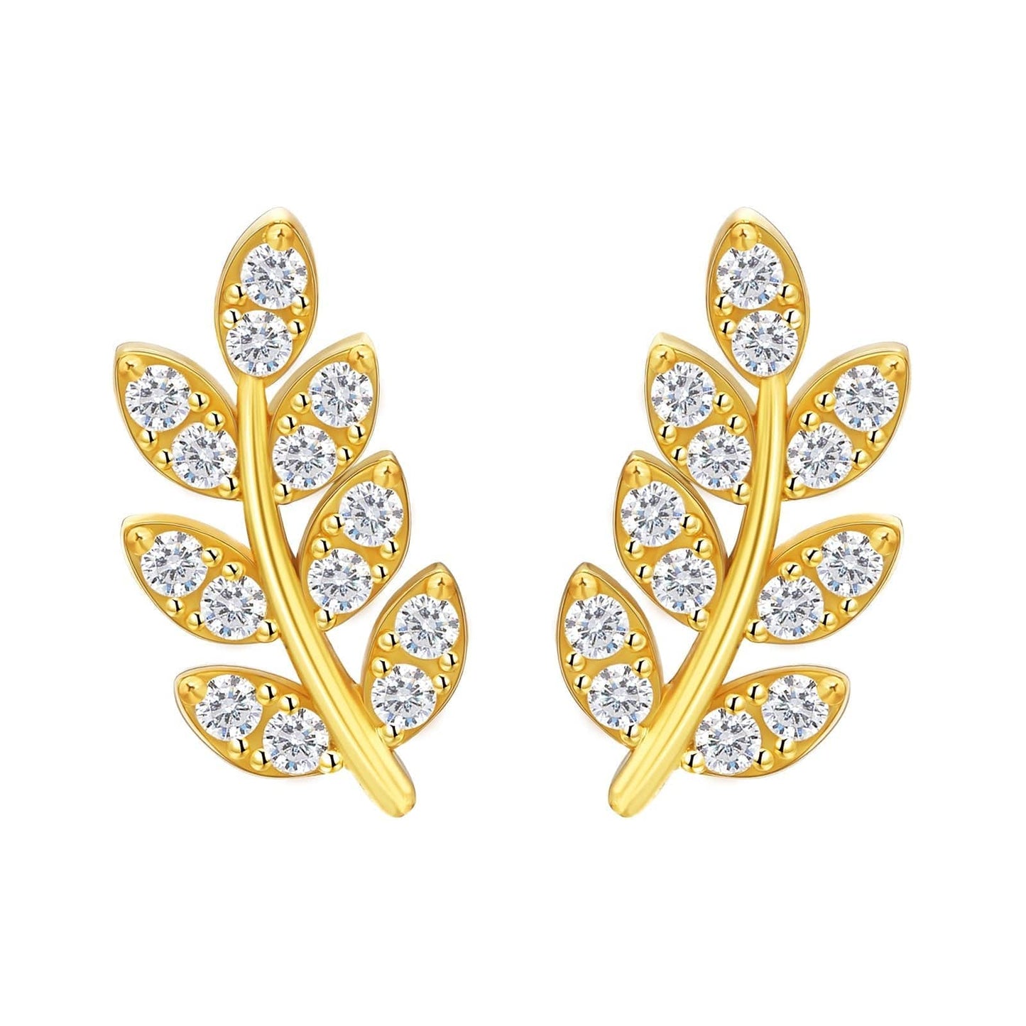 Wholesale Women Earrings S925 Silver Olive Leaf Stud Earrings