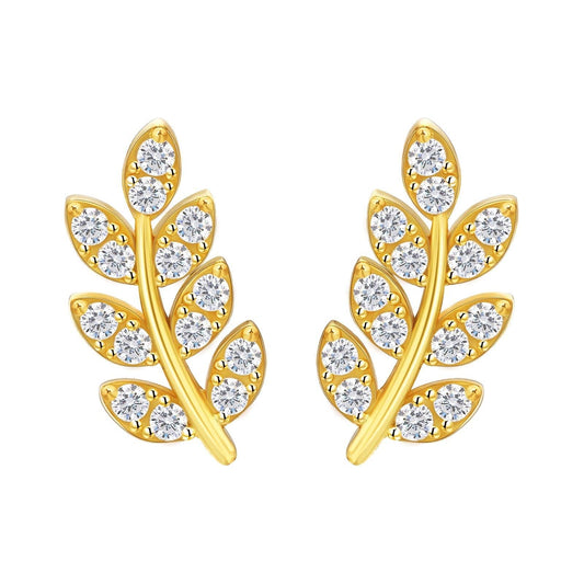 Wholesale Women Earrings S925 Silver Olive Leaf Stud Earrings